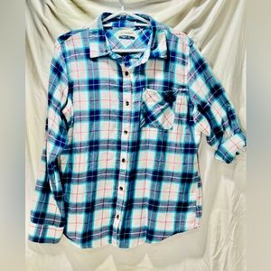 Magellan Blue Plaid Lightweight Flannel